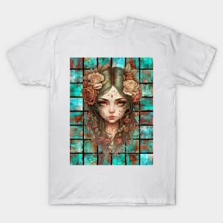 Copper Patina Boho Gothic Girl 9 T-Shirt